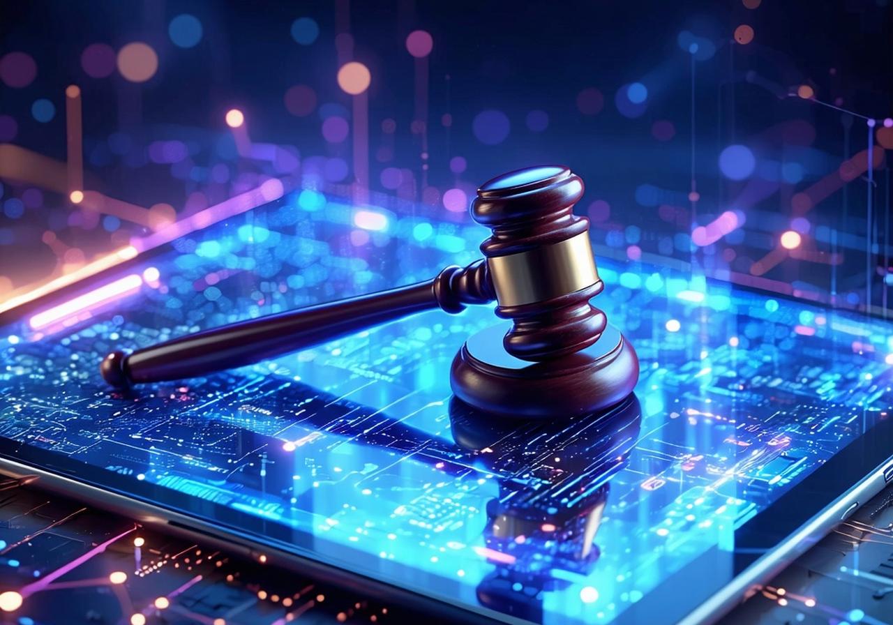 A conceptual image of digital law and security